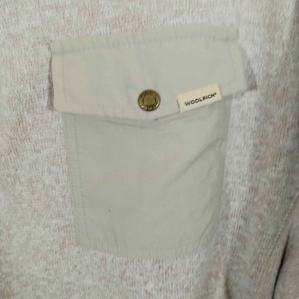Men's WOOLRICH Beige Snap T Pullover Sweater Size XL - Picture 4 of 6